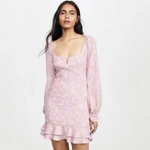 Likely Lyssa Ruffled Floral Print Mini Dress Pink Size 4